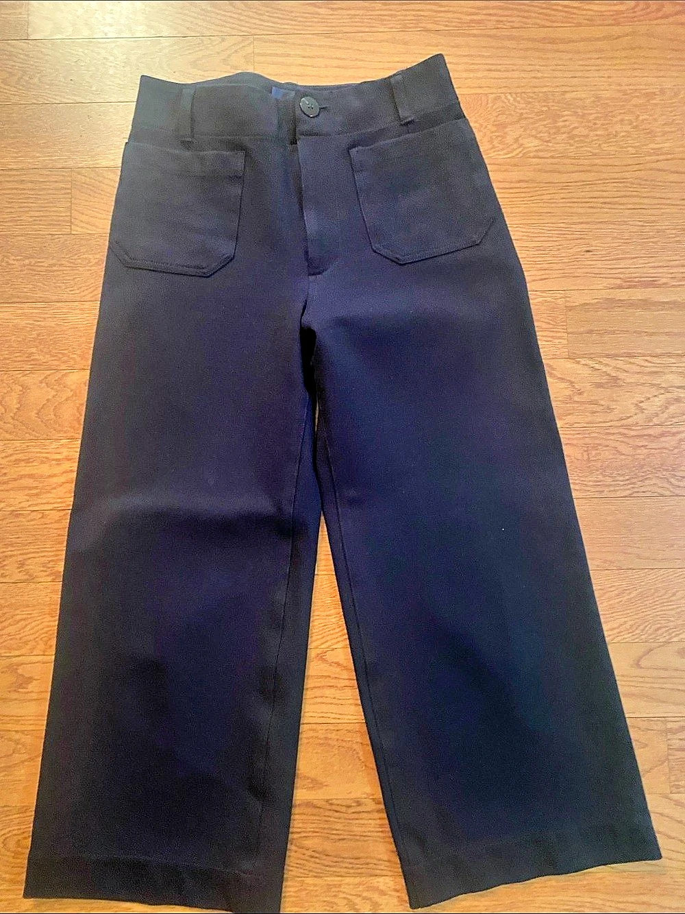 Maeve by Anthropologie The Colette Wide-Leg pants in black ponte fabric. Size 27